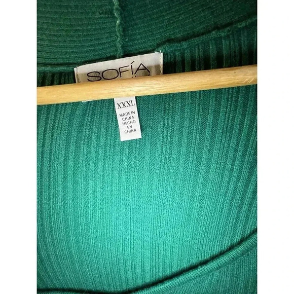 Sofia Jeans by Sofia Vergara Womens Belted Rib Knit Midi Dress, Green Size XXXL - Picture 4 of 6
